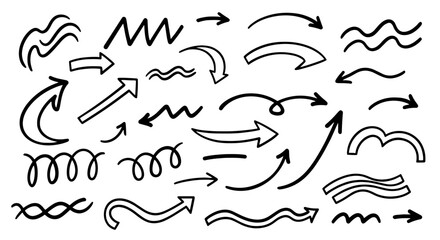 Arrow doodle sketch hand drawn vector graphic design illustration art pointer direction line outline shape