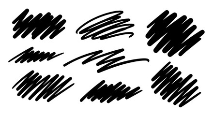 Scribble sketch scribble hand drawn handmade marker set vector graphic design illustration art line shape strokes black