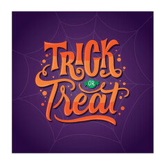 Halloween Trick or Treat Typography Design in Spooky Style