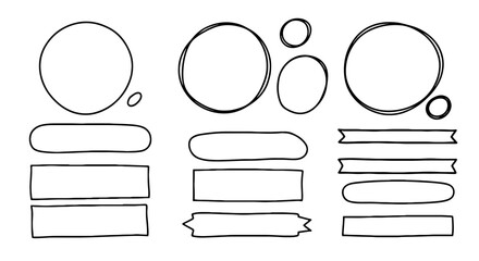 Doodle sketch speech bubble set hand drawn handmade marker pen vector illustration design art infographic element blank shape outline frame