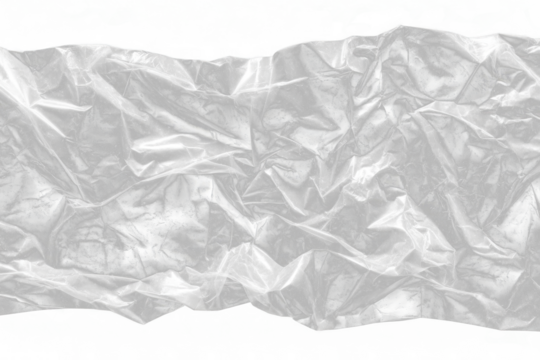 plastic overlay texture of realistic crumpled transparent plastic film wrap on black background, wrinkled stretched plastic effect