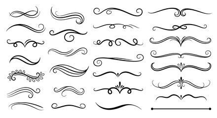 Decorative swirl flourish divider flourish vintage art vector design illustration element ornament decorative elegant line graphic