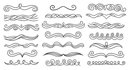 Obraz premium Ornate decorative elements line hand drawn graphic design vector illustration art flourish divider flourish banner
