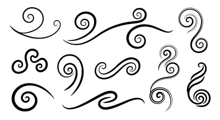 Fototapeta premium Swirls line decorative art graphic design ornament flourish vector swirl pattern illustration vintage element doodle