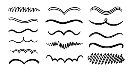 Hand drawn scribble underline vector design graphic illustration sketch marker pencil pen handmade line outline shape art