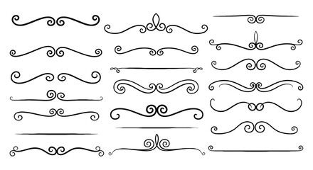 Obraz premium Decorative flourish line divider art vector graphic design illustration border frame decorative ornament design elements