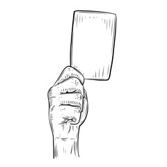 Hand holding card vector sketch line art hand drawn illustration