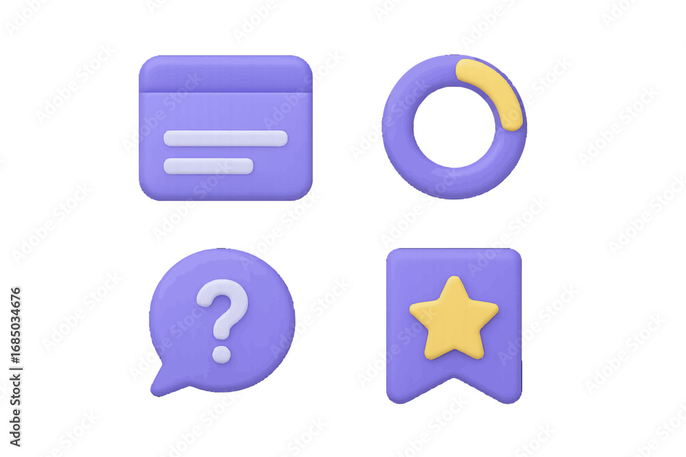Poster modern user interface icons for web and mobile applications with document, data, question, and favor