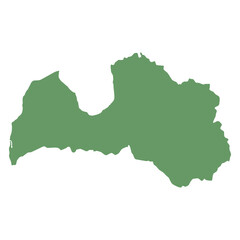 map of latvia green