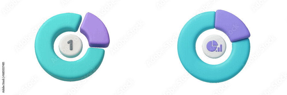 Poster clean modern business data analysis and progress visualization with segmented circular diagrams for 