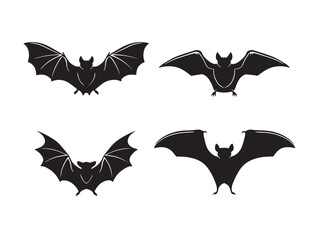 Stylish Bat Silhouette Vector Pack with Creative Stock Design  