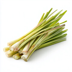 fresh lemongrass on white background