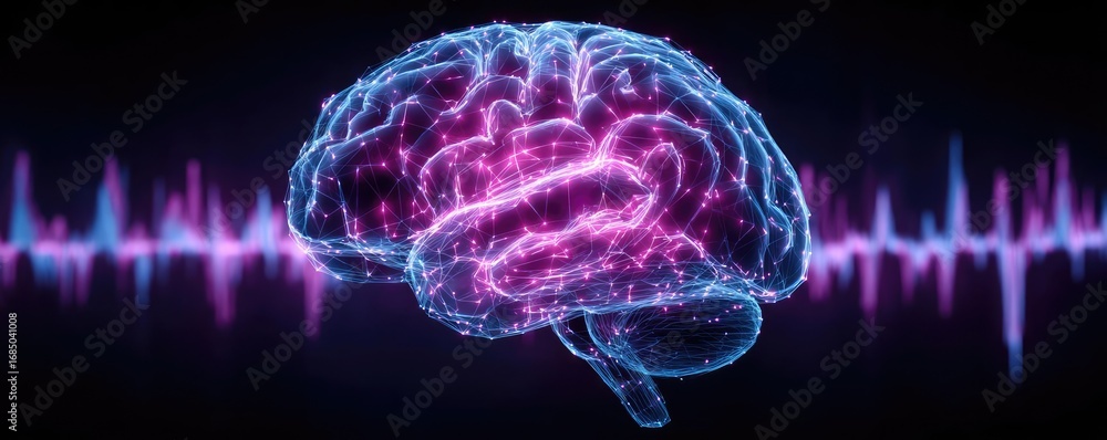 Poster artificial intelligence applied to pricing strategies concept. abstract visualization of a brain wit