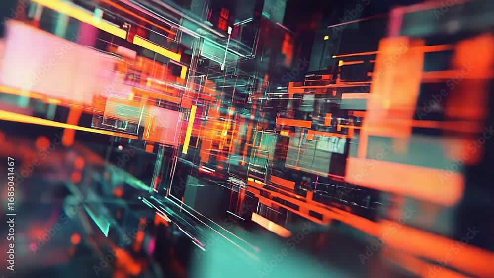 Poster abstract technology background showing futuristic data flowing