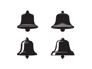 Elegant Bell Silhouette Icons Collection for Modern Stock Design  