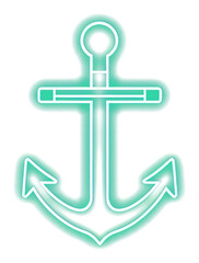 Fototapeta premium PNG Anchor icon symbol line neon.