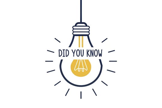 Bright idea lightbulb with did you know text inside symbolizing knowledge inspiration and a moment of discovery