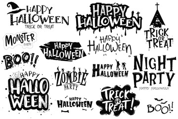 Fototapeta premium Halloween Trick or Treat Typography Design in Spooky Style
