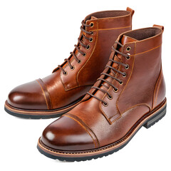 Brown leather boots showing detailed stitching and craftsmanship