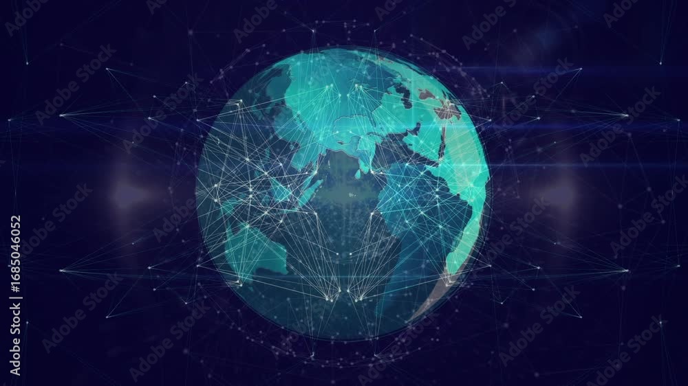 Poster animation of networks of connections over globe