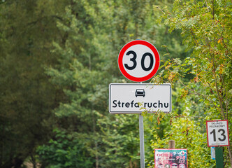 speed limit road sign