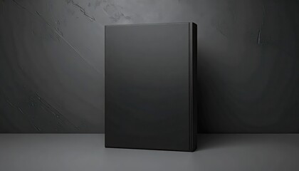 Blank Black Book Cover Mockup on Dark Background