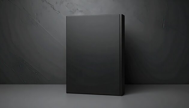 Blank Black Book Cover Mockup on Dark Background