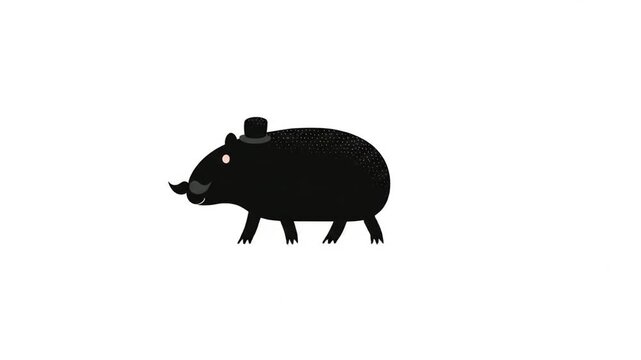 Black animal illustration character design