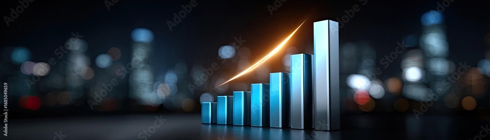 Aufkleber artificial intelligence applied to pricing strategies concept. chart showing business growth with a 