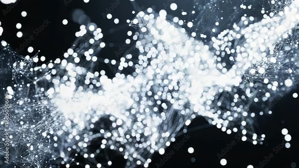 Poster plexus network glowing on dark background representing global communication