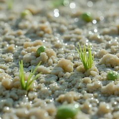 dew drops on marsh grass