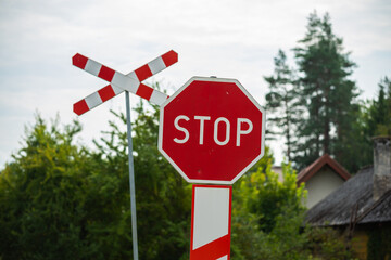 stop sign on a road
