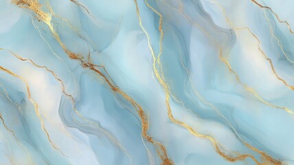 Elegant blue and gold marble texture. Neural network AI generated