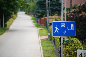 residential zone sign on road