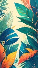 Tropical Leaf Design Background.