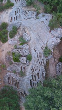 Early medieval necropolis of Cuyacabras in Quintanar de la Sierra, in the Sierra de la Demanda. Province of Burgos, Castile and Le&oacute;n, Spain. Europe