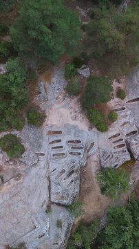 Early medieval necropolis of Cuyacabras in Quintanar de la Sierra, in the Sierra de la Demanda. Province of Burgos, Castile and Le&oacute;n, Spain. Europe