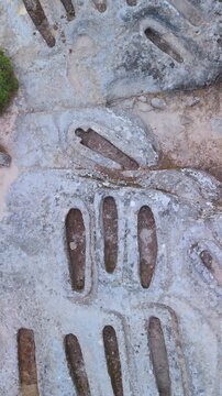 Early medieval necropolis of Cuyacabras in Quintanar de la Sierra, in the Sierra de la Demanda. Province of Burgos, Castile and Le&oacute;n, Spain. Europe