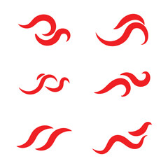 set of Smoke steam icon symbol on white background.