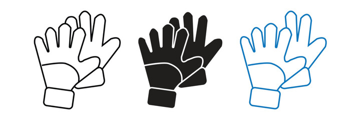 Soccer goalkeeper gloves icon set vector. hand gloves symbol. vector illustration.