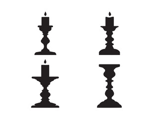 Candle Holder Icon Silhouette in Elegant Vector Design