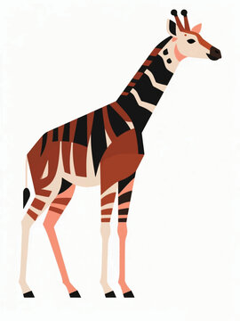 Okapi Animal Illustrator Artwork Design Template Poster
