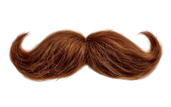 Close up of a man's moustache on transparent background, png file