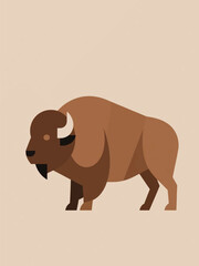 Modern Bison Illustrator Artwork Design Template Poster