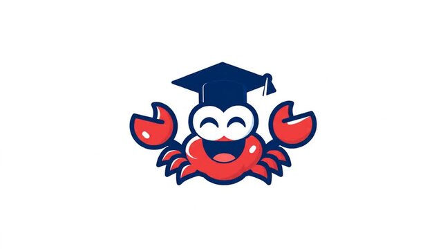 Cartoon crab graduate illustration