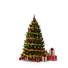 christmas tree with gifts