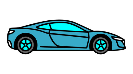 Vector line art illustration Of A Sports Car.