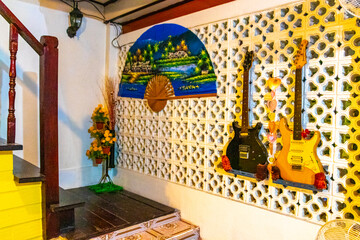 Relaxed hostel hotel lounge colorful with sofa and decorations Thailand.