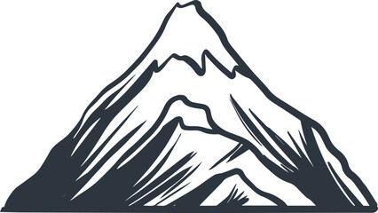 Mountain silhouette design with minimal and artistic style