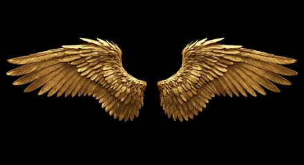 Fototapeta premium Pair of golden angel wings